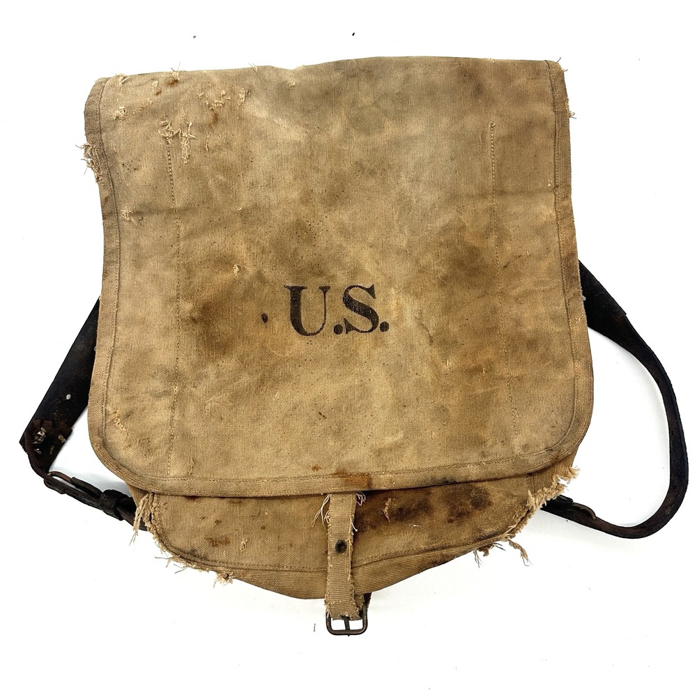 Antique Indian Wars US Army M1878 Haversack Canvas Field Bag Rock Island Arsenal